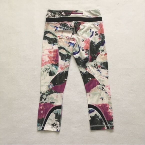 Lululemon Women Run Inspire Crop II Pant Pigment Wave Multi Black Luxtreme 6 - Picture 8 of 8